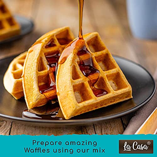 La Casa French Vanilla Belgian Waffle Mix | Pancake Mix | Multigrain | Vegan | Egg-less | No Colors or Preservatives | 400g |