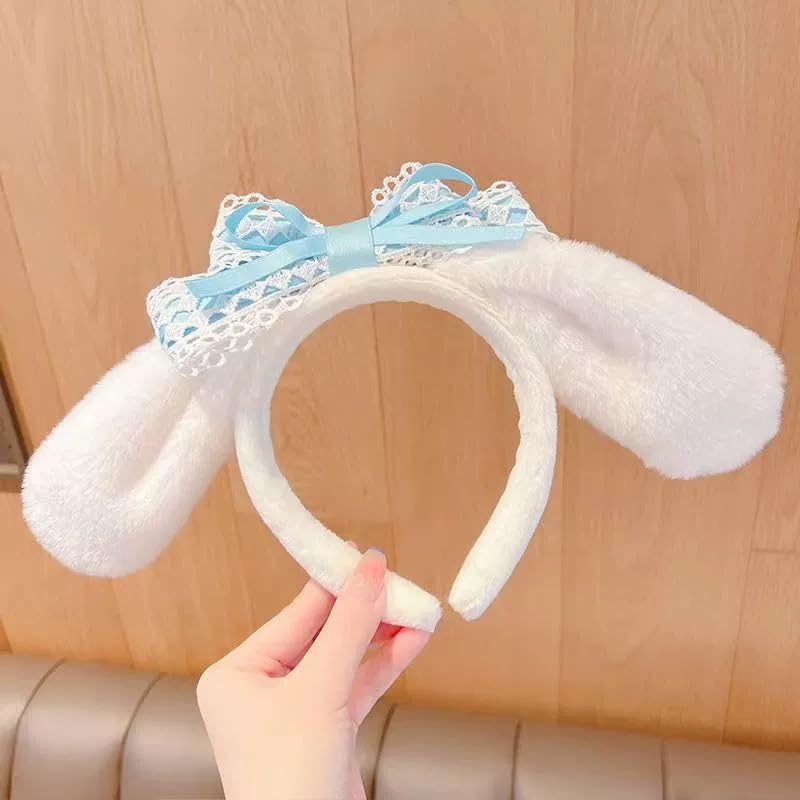 IGMaryBox Cute Lolita Headband White Long Ears Puppy Headband Anime Cosplay Headbands Halloween Costume Accessories Christmas Cosplay Hairbands