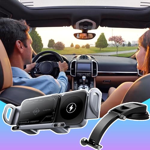 Cargador inalámbrico coche para trayectos largos en camión con soporte de móvil plegable 3