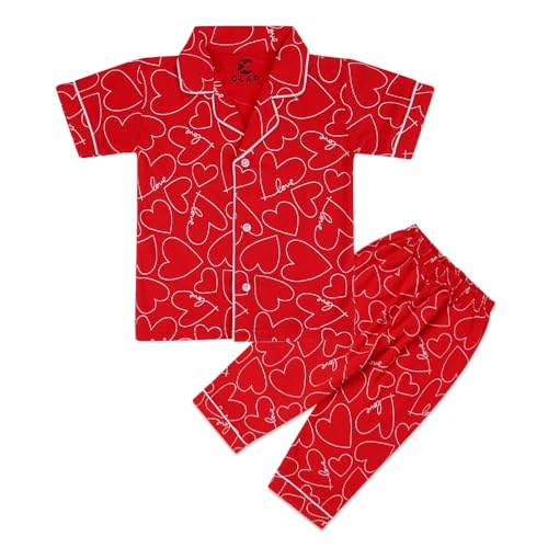 Image of CLAP Kids Cotton Printed Half Sleeves Night Suit