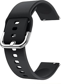 INEFABLE 19mm Smartwatch Strap Metal Buckle Compatible with Noise Colorfit Pro 2/Oxy/Pulse/Beat, Boat Storm Smart Watch & Watches with 19mm Lugs Size (Black-Pack of 1)