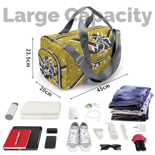 Personalized Cheerleader Bag Women's Custom Cheer Gym Duffle Bag with Shoes Compartment, Ideal for Travel, Gym, Sports, Duffel, Weekender4