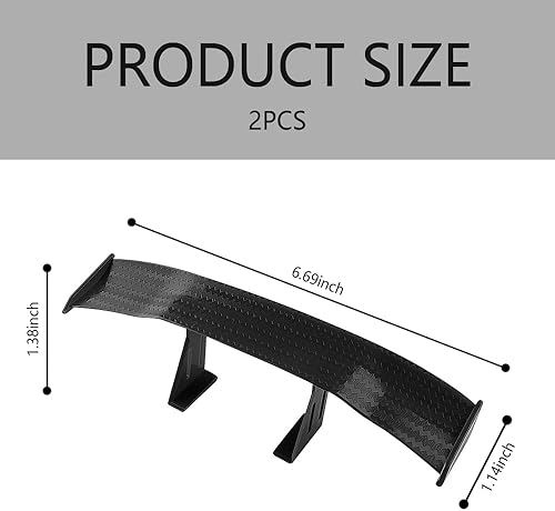 Miniatura 2 de 2 piezas de alerón de coche mini alerón decoración fresca para la cola, alerón trasero universal de 6.7 pulgadas, accesorios exteriores de automóvil