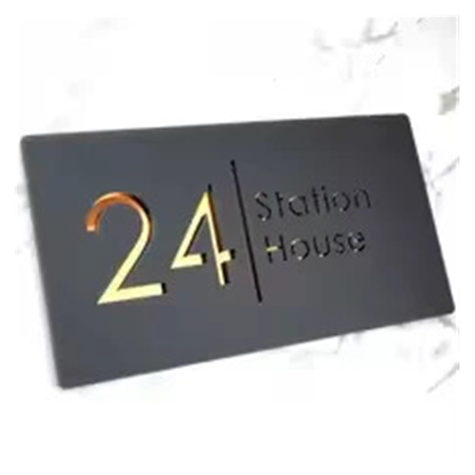 Numeri Civici In Acrilico Da 1 Pezzo, Realizzati In Materiale Che Aggiunge Stile Al Tuo Spazio Decorato(WhiteBlackGoldBlack,16x40)