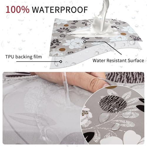 Image of Waterproof Bar Stool Covers Rectangle Set of 2 Stretch Floral Backless Barstool Chair Covers Rectangular Washable