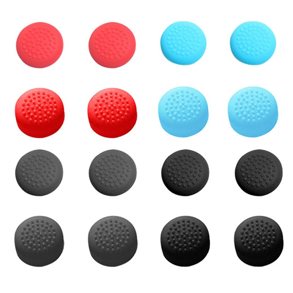 16 Pcs Silicone Joystick Thumb Stick Grip Covers Analog Controller Gamepad Thumb Stick Grip Caps Compatible with Nintendo Switch &amp; Switch Lite