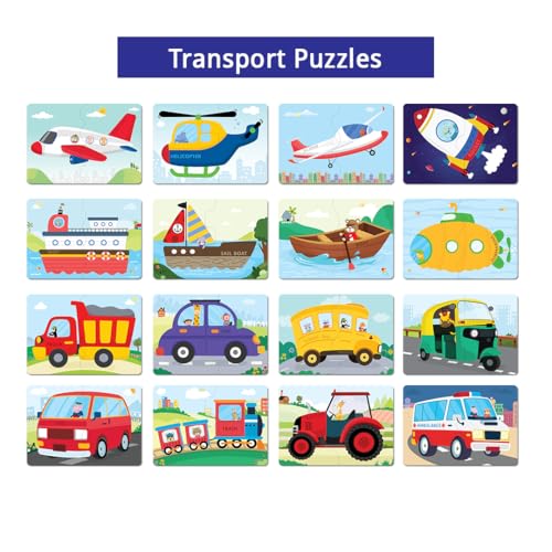 GiniMini Combo Set of 2 Jigsaw Puzzles for Kids | 2 Piece Transport ...