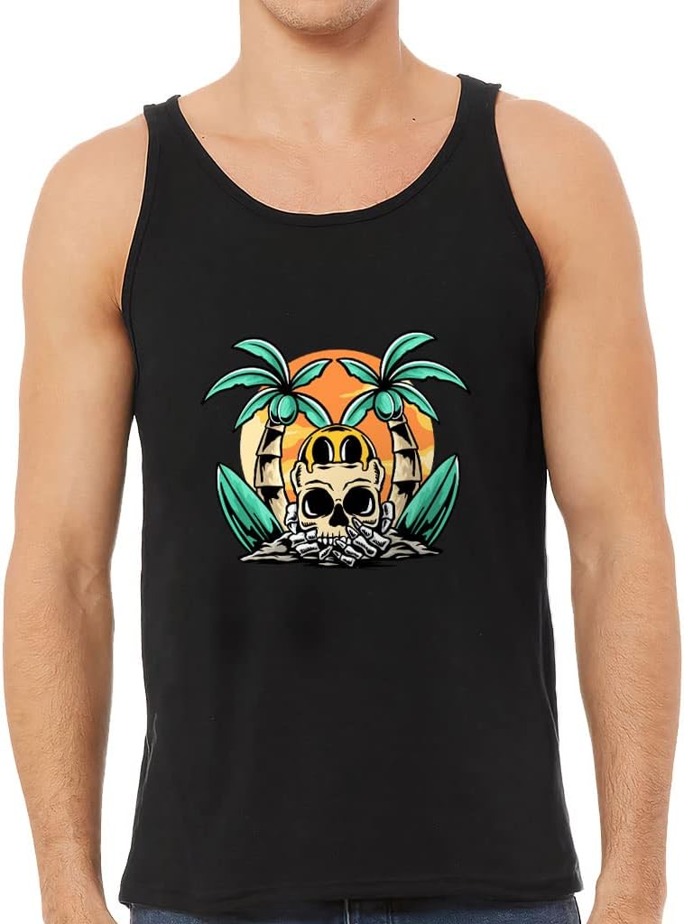 Palms Design Tank - Funny Workout Tank - Plam Tree Jersey Tank