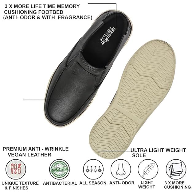 Image of HEALTH FIT Super Comfortable & Breathable Soft Sole Ultra-Lightweight Shoes Everyday Stylish & Durable Classic Design Shoe for Men's 1732