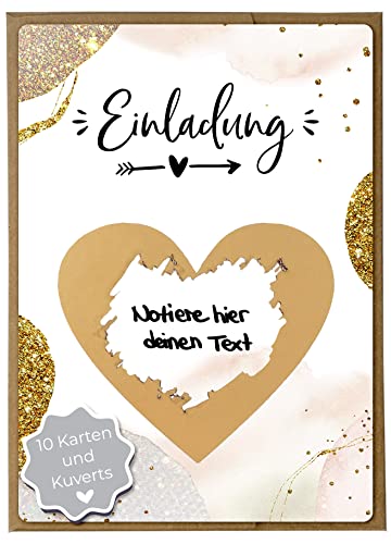 Joli Coon 10 Luxus Rubbellose Einladung, mit Kuverts