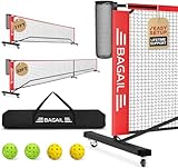 BAGAIL Portable Pickleball Net Set with Wheels, 22 FT...