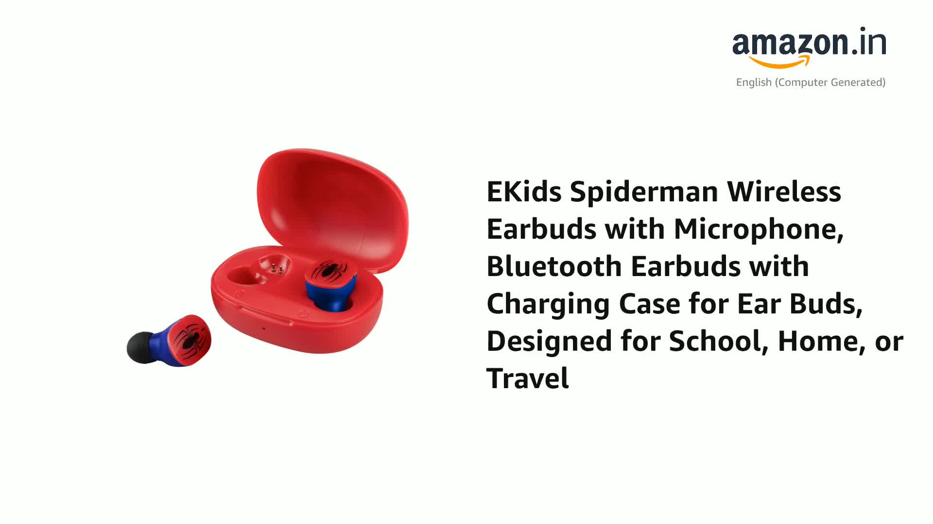 Spiderman Bluetooth-Kopfhörer Für Kinder — Mit Lautstärkebegrenzung, Verstellbar, Bis Zu 10 Stunden Spielzeit