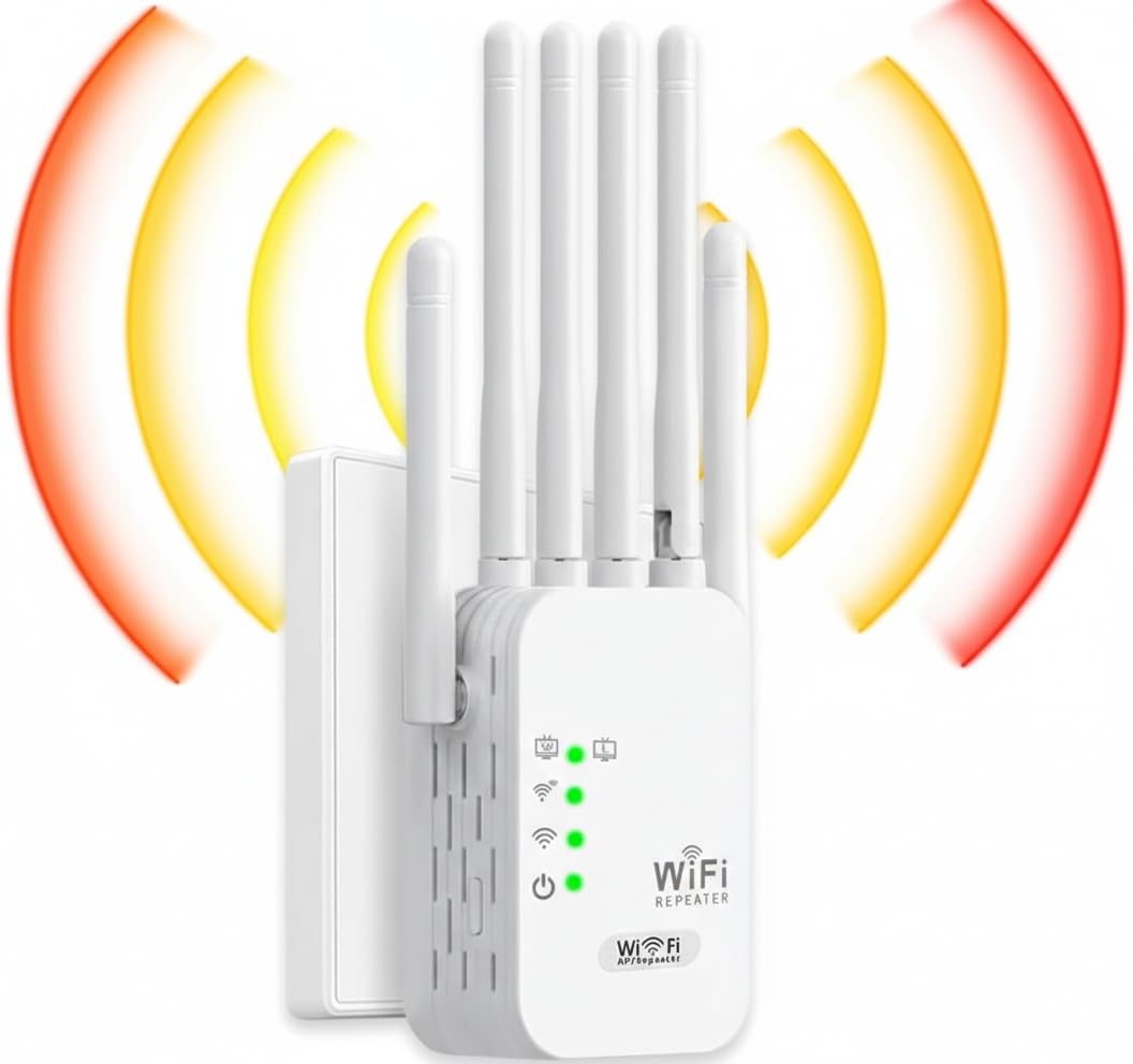 2026 Nuevo Repetidor WiFi 300 Mbps, Amplificador de Señal WiFi de Largo Alcance 2,4 GHz, Extensor de Red Inalámbrica con Configuración Rápida por WPS o Web, para Hogar y Oficina Pequeña (300M)