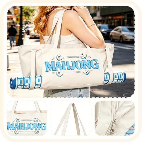 Bolsa para Mahjong de lona con cremallera 28.7x10.6 pulgadas miniatura 6