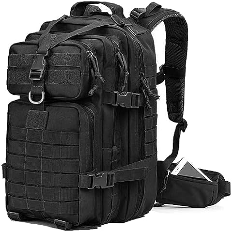 EMDMAK Military Tactical Backpack, 42L Large Military Pack Army 3 Day Assault Pack Molle Bag Rucksack for Outdoor Hiking Camping Hunting Cover