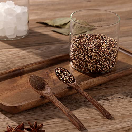 3 Pack 250Ml / 8.5Oz Clear Glass Seasoning Jar With Wooden Lid And Wooden Spoon, Adorable Sugar Bowl Bath Salt Storage Jar Seasoning Container Seasoning Jar With Spoon For Seasoning, Kitchen Pepper #TOP1