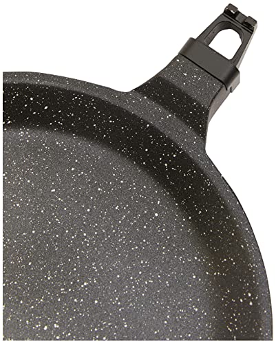 Foto von Kamberg – 0008050 – Crêpepfanne 24 cm – Abnehmbarer Griff – Aluminiumguss – Beschichtung in Steinoptik – Für alle Herdarten, auch Induktion – PFOA‑frei
