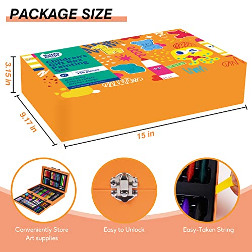 Kiddycolor 158-Pieces Art Set, Deluxe Arts And Crafts Supplies For Kids, Portable Painting Drawing Art Kit, Perfect Christmas New Year Gifts For Girls & Boys Ages 4-12 #TOP6