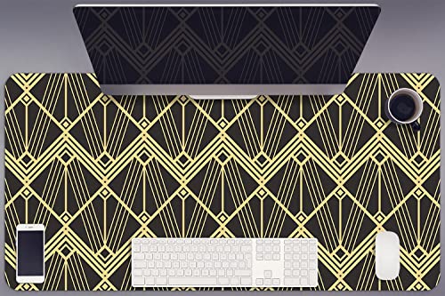 Sous-main de bureau gaming 100x50cm imperméable en vinyle robuste style tuiles modernes