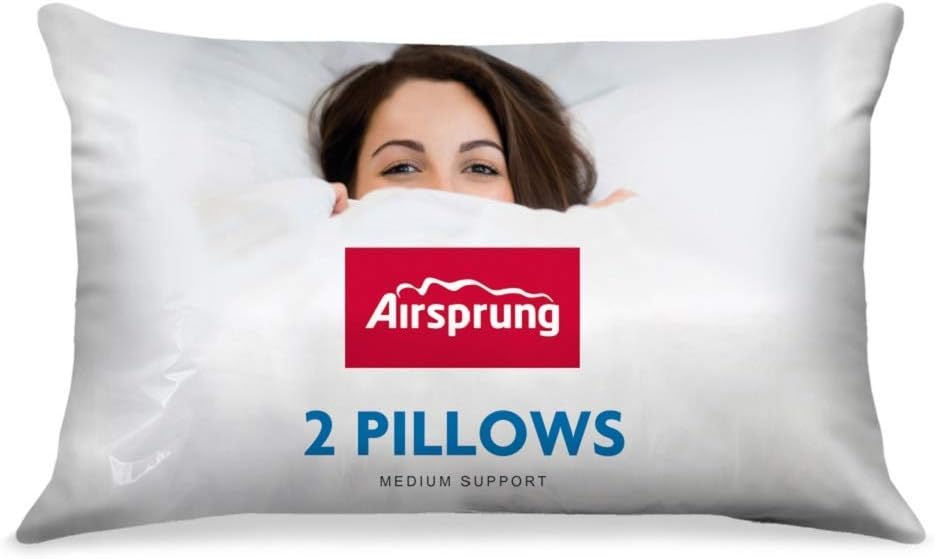 AirSprung Pillow Pair, Polyester, White, 1 Count (Pack of 1)
