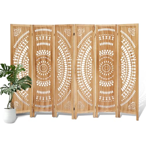 ALeesing 6 Panel Wood Room Divider Fully Assembled, Decorative Room