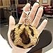 Schlüsselanhänger Schlüsselring Ball Schlüsselkette Leopard Plüsch Herz Schlüsselbund Runde Ball Schmuck Auto Tasche Schlüsselring Gift-Khaki_Round
