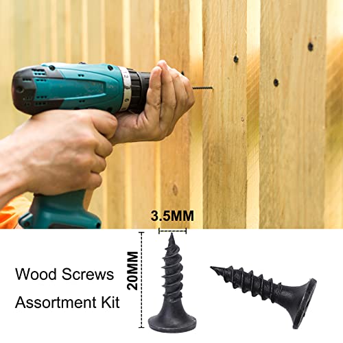 Amlhna BD-0015 US #6 X 3/4 Inch Wood Screws 100Pcs Black Flat Phillips Screws Self Tapping Wood Screws Carbon Steel Assorted Drywall Screws thumb #1