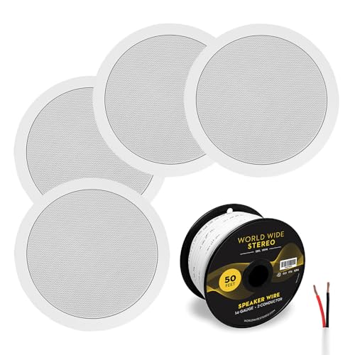 Image of Polk Audio MC 60 6.5 Inch in Ceiling Speaker Cable Bundle (4 Pack)
