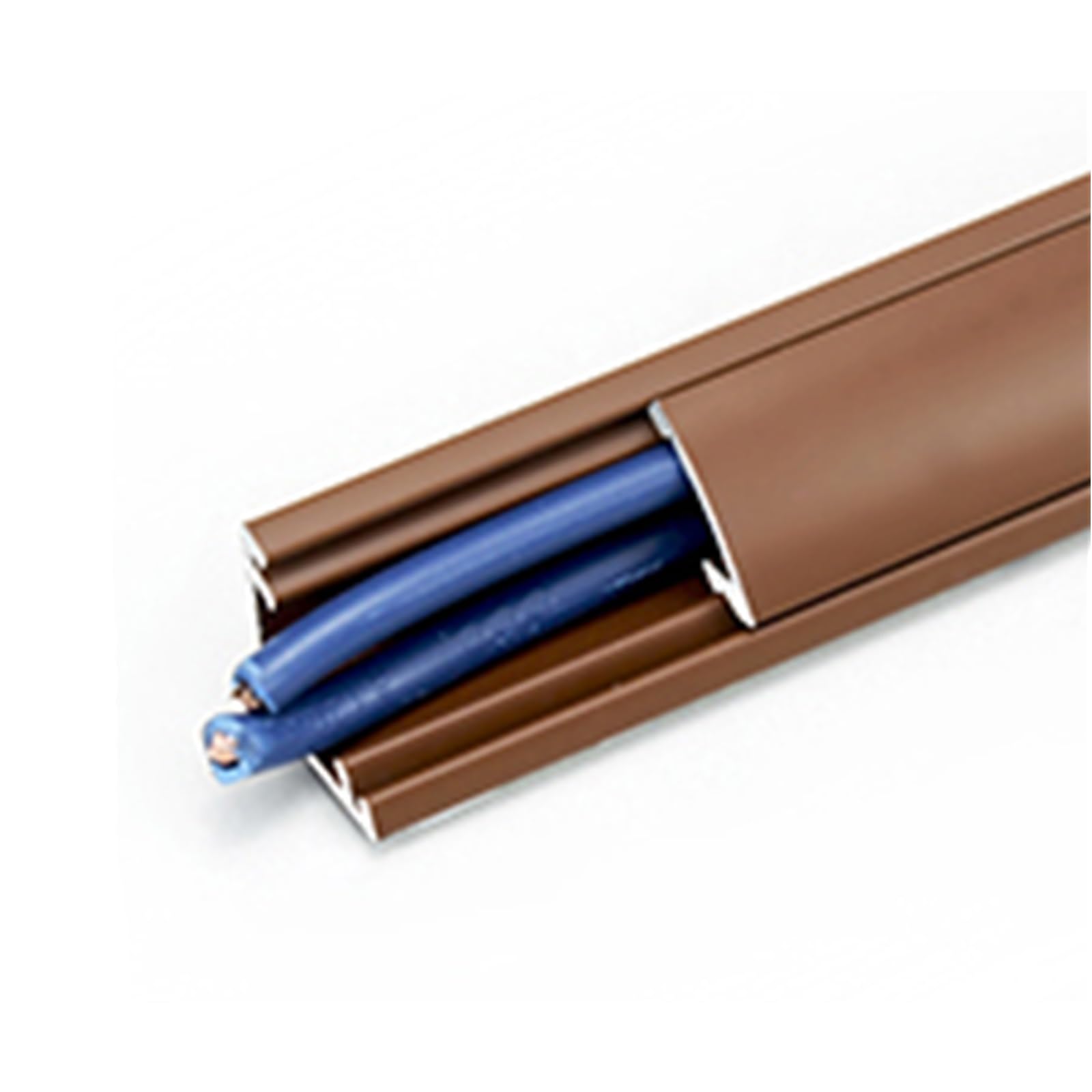 Canaleta Canales De Cables Autoadhesivos Marrón, Organizadores De Cables Eléctricos Extraíbles Ocultar para Cocina Garaje, Cuarto Redondo Gestión Conductos Alambre(5m/16.4ft-(5x1m),14mm W)