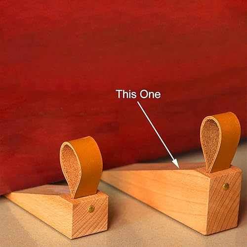 Miniatura 9 de Tope de puerta de madera, cuña antideslizante de madera maciza, cuñas de tope de puerta resistentes y duraderas, ajuste para costura inferior de