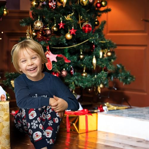 GRPSKCOS Kids Christmas Pyjamas Toddler Boys Girls Pajamas Xmas Sleepwear Santa Claus Winter Nightwear Kids Christmas Pjs Clothes (02 Smiling Santa Claus 5 Years) - Image 6