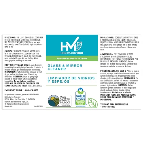 Highmark® Secondary Label, Glass Cleaner