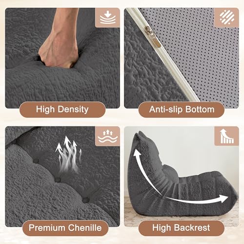 Save 5% on ZOOVEE Large Chenille Bean Bag Chair with Lumbar Pillow - Image 5