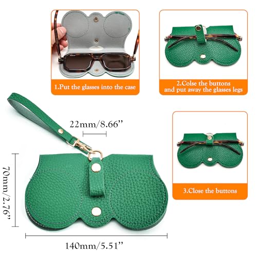 Image of FEISEDY 2Pack Soft Leather Sunglass Bag, Portable Holder Eyeglasses Case