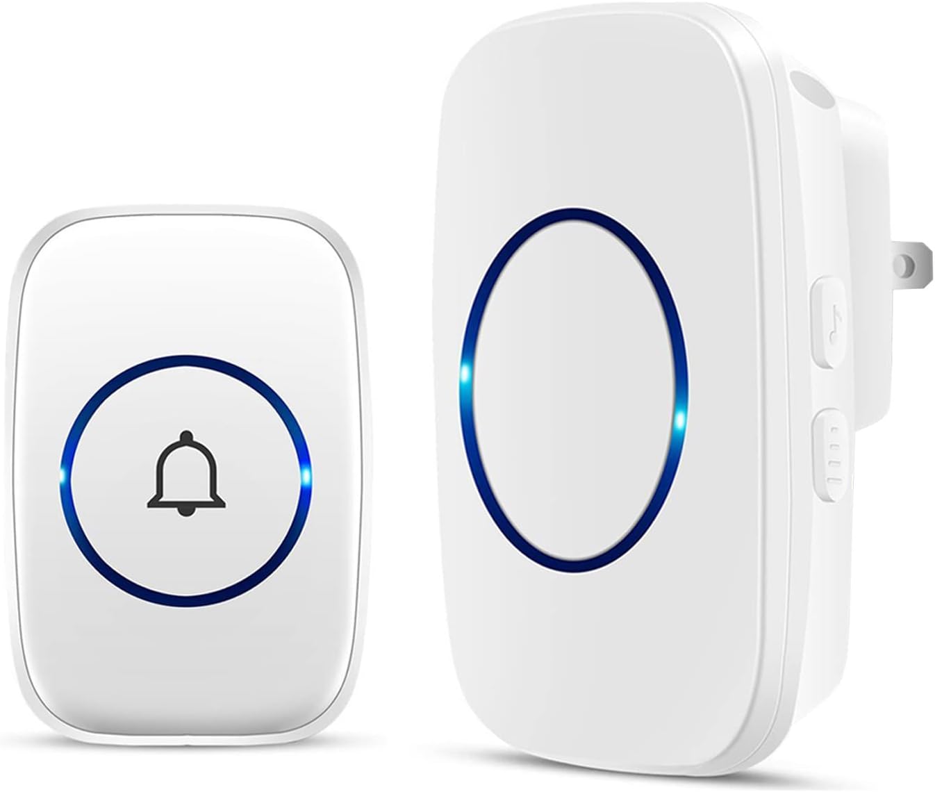 Wireless Doorbell, Waterproof Door Bell Kit, Over 1000 feet Range and 60 Chime, 5 Levels Volume and LED Flash, for Home Office Classroom - - 