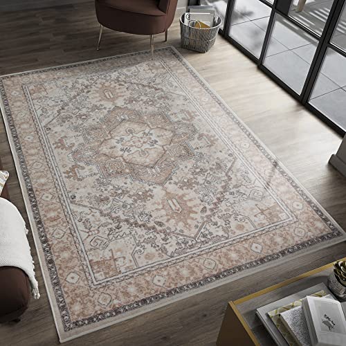 the carpet Enna moderner Teppich aus pflegeleichtem Polyester, Flachgewebe mit Antirutsch-Rücken,...