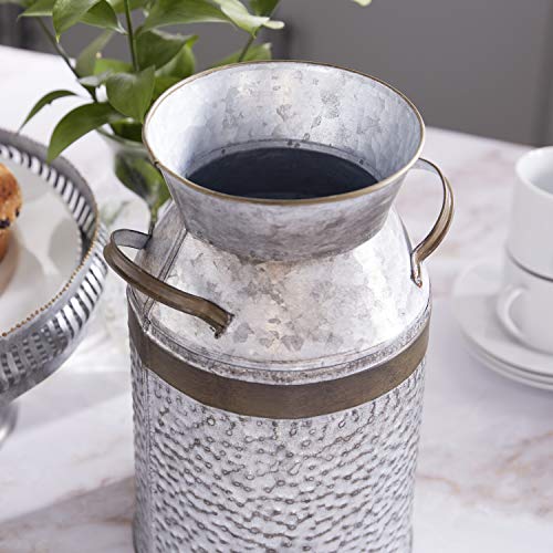 Deco 79 Metal Milk Can Decorative Jars, 8" X 7" X 12", Gray #TOP1