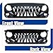 CarPartsDepot Front Shark Grille Compatible With Jeep Wrangler 2007-2018 JK JKU Rubicon Sahara Sport Unlimited Matte Black Angry Bird Grill