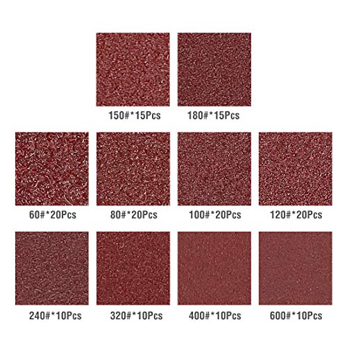 Workpro 150-Piece Sanding Discs Set - 5-Inch 8-Hole Sandpaper 10 Grades Include 60, 80, 100, 120, 150,180, 240, 320, 400, 600 Grits For Random Orbital Sander(Not For Oscillating Tools Or Mouse Sander) #TOP1