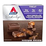 Atkins Milk Choco Caramel Squares. Delicious Low-Sugar Treats with Choco and Caramel. (15 Pieces)