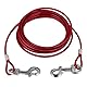 Hofleine für Hunde, 16.4ft Haustier Hund Krawatte Kabel Lange Stahldraht Hundeleine Doppelköpfe Kauen Beständig Tieout Leine Outdoor Camping Picknick Starke Pet Sicherheit Seil (Rot)