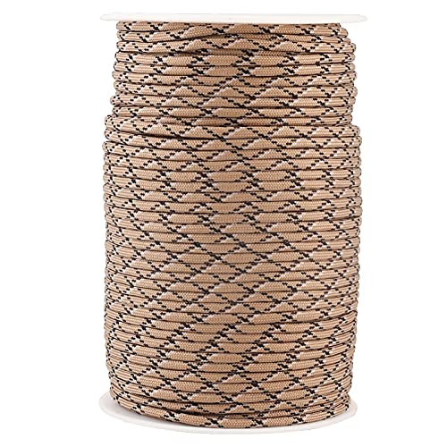 パラシュートコード テントロープ ガイロープ 9芯 耐摩耗 長さ100m 多目的 紐 キャンプ用品 テントアクセサリー 色選択可(砂漠の迷彩)