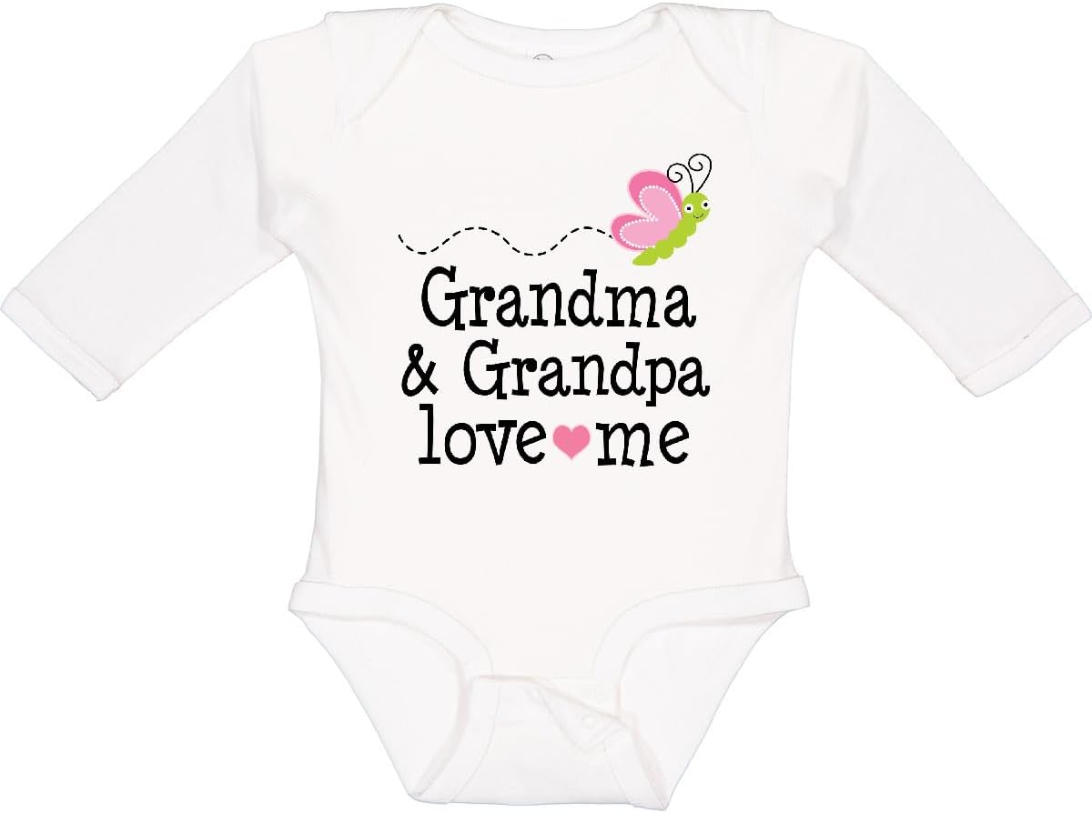 inktastic Grandma and Grandpa Love Me Granddaughter Long Sleeve Creeper