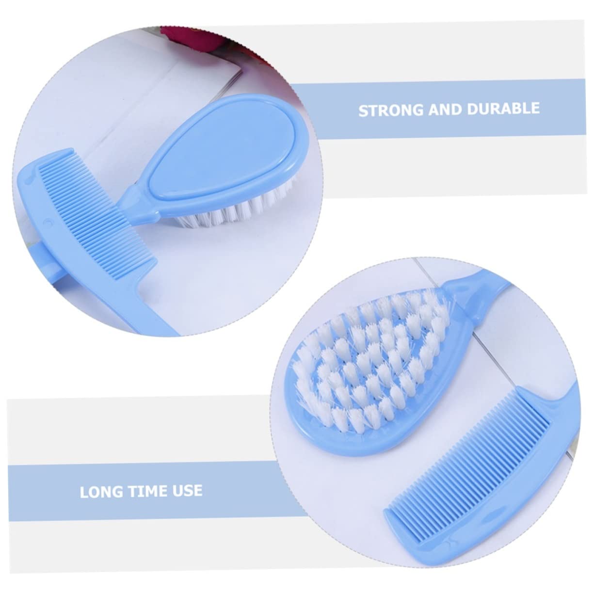 Vaguelly 3-Piece Shampoo Comb Set for Toddlers Gentle Hair Wash Brush Head Scrubber Kit Dandruff Removal Brush for Boys Girls Portable Safe Baby Bathing Tool