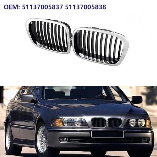 Rejilla frontal negra 51137005837 compatible con modelos E39 de 1997 a 2003 2