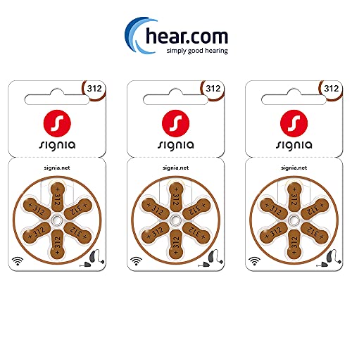 Image of Signia Hearing Aid Batteries- Size 312- Pack of 18 Batteries- Hear.com