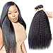 DAIMER Kinky Straight Yaki Hair Wave 3 Bundles 18 20 22 Inch Unprocessed Real Human Hair Extensions 10A Grade Brazilian Virgin Hair Weave Yaki Straigh Natural Color