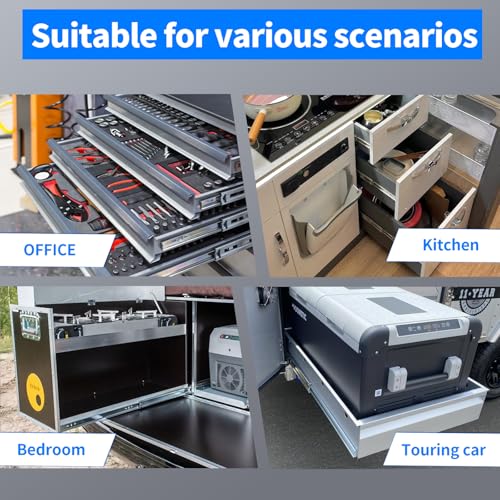 SLIDEWAY 260 Lbs Heavy Duty Drawer Slides 1 Pair 8 10 12 14 16 18 20 24 26 30 32 40 Inch Full Extension Ball Bearing Sliding Rails Cabinet Runners Tracks Tool Box Glides (53mm Wide)-28" by SLIDEWAY - Image 7