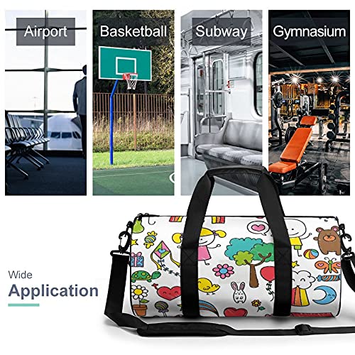 Duffel Bag Cartoon Schilderen Leuke Bagage Sportenzakken voor Reizen Fitness - Image 4