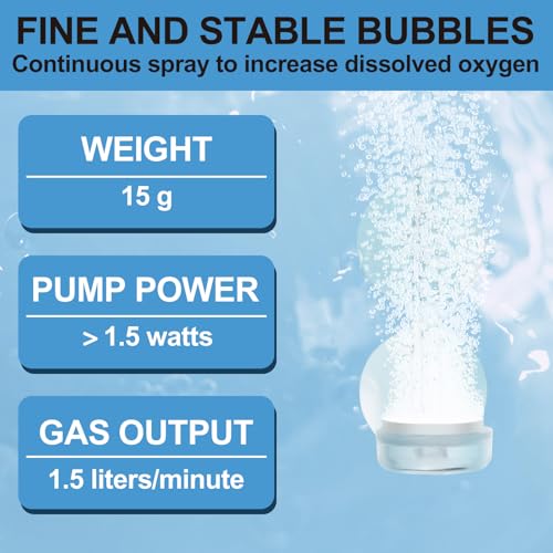 Image of Xthrotsenk Fish Tank Airstone Bubbler Bubble Stones Diffuser, Nano Aquarium Dissolved Bubbler Oxygen, Silent Leaves Tiny Bubbles for Aquarium Fish Tank Accessories